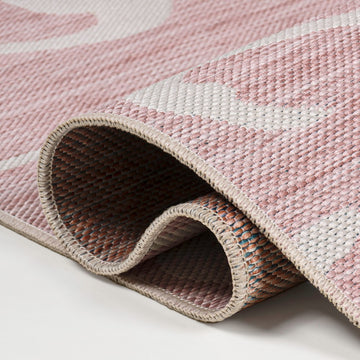 Liana Casual Coastal Flamingos Two-tone Indoor/Outdoor Area Rug